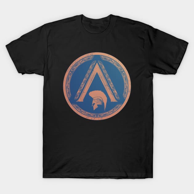 Sparta lambda symbol helmet T-Shirt by NicGrayTees